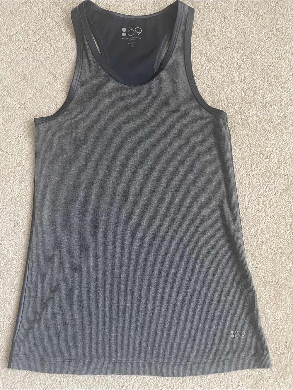 Splits59 Dark Gray Ribbed Racerback Tank
